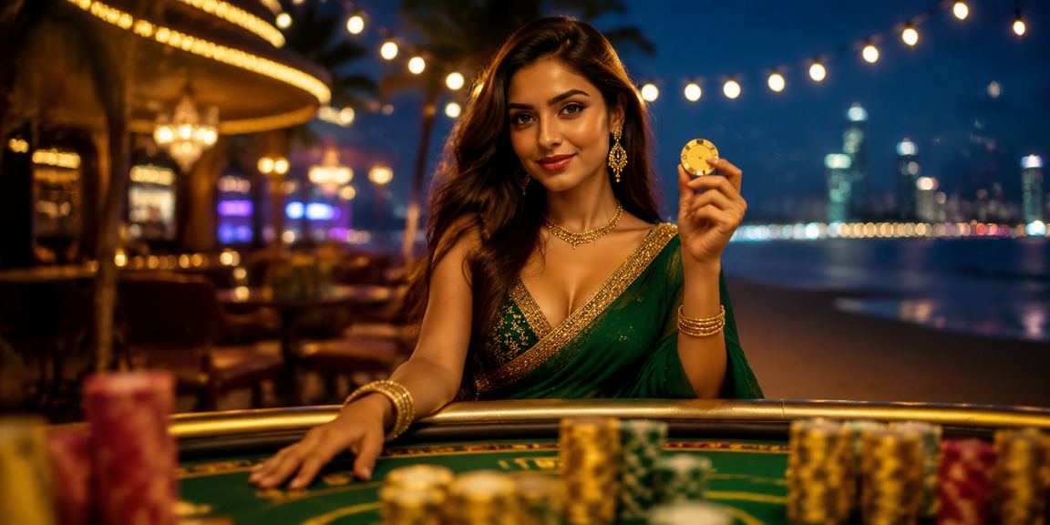 Indian woman enjoying online casino entertainment on mobile
